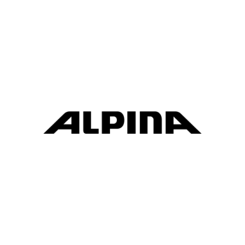 Logo der Marke Alpina in schwarzer Schrift auf weißem Hintergrund.