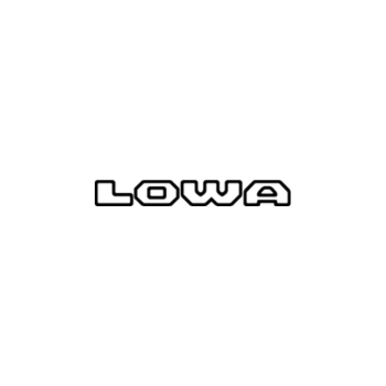 Schriftzug „LOWA“ in klarer, fetter Schrift auf weißem Hintergrund.