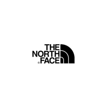 Schwarz-weißes Logo von The North Face mit halbrunden Formen.
